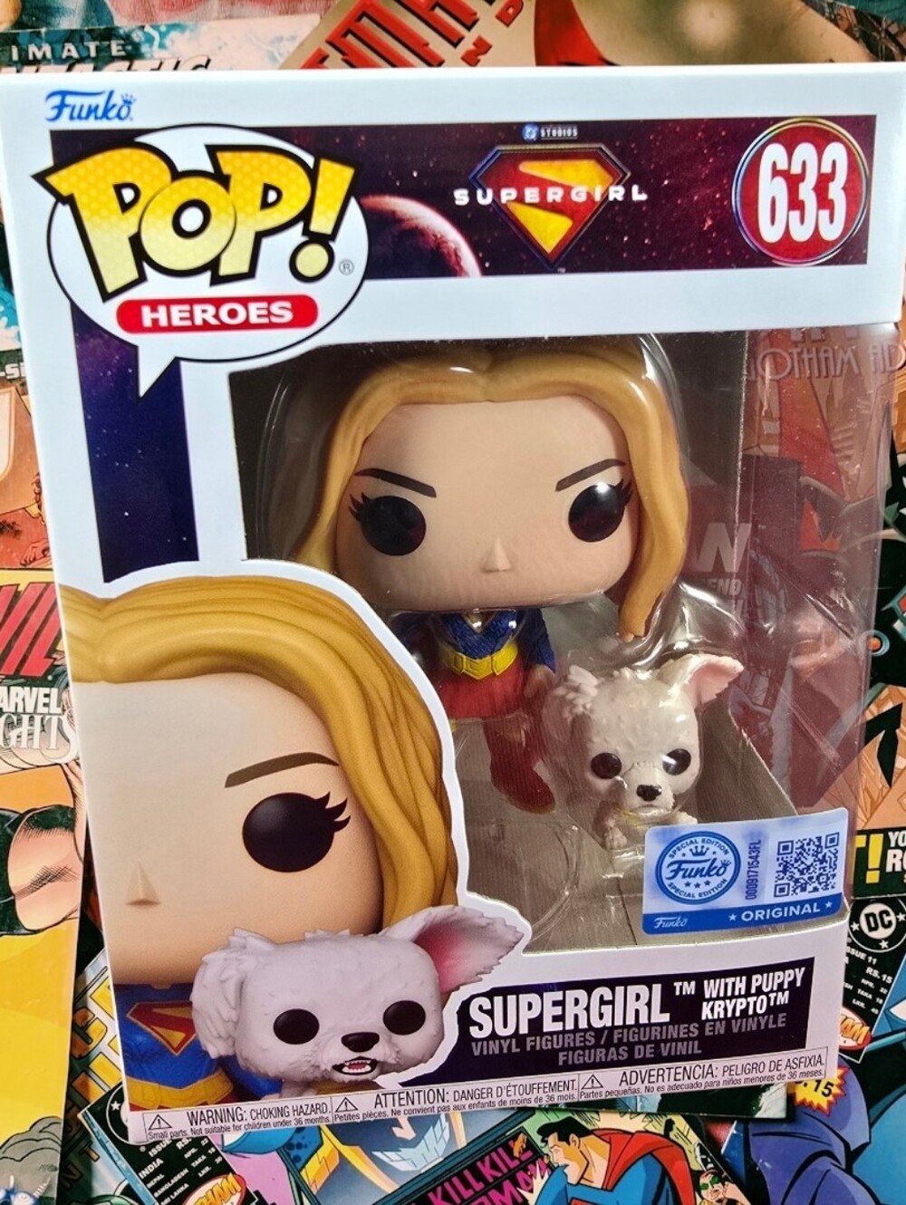 Funko Pop! Vinyl: Supergirl with Puppy Krypto - Exclusive # 633 (Nib) Protector